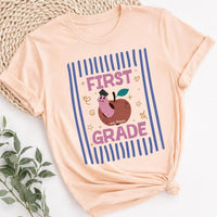 Personalized First Grade Teacher Shirt, Custom Apple Worm Name Tee, Cute School Year Team Tee, Back to School Outfit, Educator Gift
