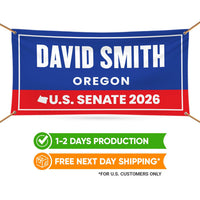 David Brock For Oregon U.S. Senate Banner Sign, 13 oz Waterproof US Senate Election 2026, Democratic Party Vinyl Banner With Metal Grommets