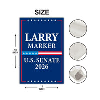 Larry Marker For New Mexico Senate 2026 Garden Flag, Double Sided, 2026 Senate Flag, Elections Flag, Anti-Trump, Race Red White & Blue Flag