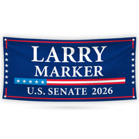 Larry Marker For New Mexico U.S. Senate Banner Sign, 13 oz Waterproof US Senate Election 2026, Democratic Vinyl Banner With Metal Grommets