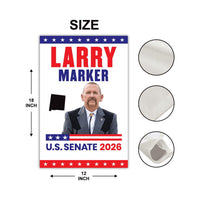 Larry Marker For New Mexico Senate 2026 Garden Flag, Double Sided, 2026 Senate Flag, Elections Flag, Anti-Trump, Race Red White & Blue Flag