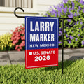 Larry Marker For New Mexico Senate 2026 Garden Flag, Double Sided, 2026 Senate Flag, Elections Flag, Anti-Trump, Race Red White & Blue Flag