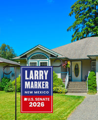 Larry Marker For New Mexico Senate 2026 Garden Flag, Double Sided, 2026 Senate Flag, Elections Flag, Anti-Trump, Race Red White & Blue Flag