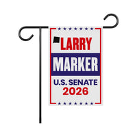 Larry Marker For New Mexico Senate 2026 Garden Flag, Double Sided, 2026 Senate Flag, Elections Flag, Anti-Trump, Race Red White & Blue Flag
