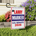 Larry Marker For New Mexico Senate 2026 Garden Flag, Double Sided, 2026 Senate Flag, Elections Flag, Anti-Trump, Race Red White & Blue Flag