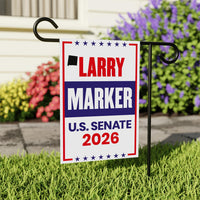 Larry Marker For New Mexico Senate 2026 Garden Flag, Double Sided, 2026 Senate Flag, Elections Flag, Anti-Trump, Race Red White & Blue Flag