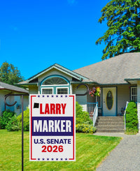Larry Marker For New Mexico Senate 2026 Garden Flag, Double Sided, 2026 Senate Flag, Elections Flag, Anti-Trump, Race Red White & Blue Flag