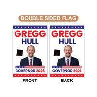 Gregg Hull For New Mexico Governor 2026 Garden Flag, Double Sided, 2026 Governor Flag, Elections Flag, Race Red White & Blue Flag