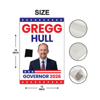 Gregg Hull For New Mexico Governor 2026 Garden Flag, Double Sided, 2026 Governor Flag, Elections Flag, Race Red White & Blue Flag