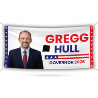 Gregg Hull For New Mexico U.S. Governor Banner Sign, 13 oz Waterproof US Governor Election 2026 Vinyl Banner With Metal Grommets