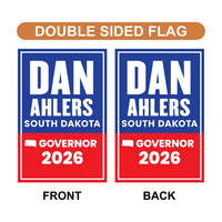 Dan Ahlers For South Dakota Governor 2026 Garden Flag, Double Sided, 2026 Governor Flag, Elections Flag, Race Red White & Blue Flag