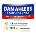 Dan Ahlers For South Dakota U.S. Governor Banner Sign, 13 oz Waterproof US Governor Election 2026 Vinyl Banner With Metal Grommets
