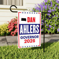 Dan Ahlers For South Dakota Governor 2026 Garden Flag, Double Sided, 2026 Governor Flag, Elections Flag, Race Red White & Blue Flag