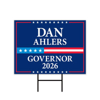 Dan Ahlers For South Dakota Governor 2026 Yard Sign, Corrugated Governor Elections Race Red White & Blue Yard Sign with Metal H-Stake