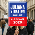Juliana Stratton For Illinois Senate 2026 Election Sign, Political Campaign Sign, Senate Election 2026 Race Poster Sign