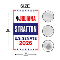 Juliana Stratton For Illinois Senate 2026 Garden Flag, Double Sided, 2026 Senate Flag, Elections Flag, Race Red White & Blue Flag