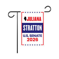 Juliana Stratton For Illinois Senate 2026 Garden Flag, Double Sided, 2026 Senate Flag, Elections Flag, Race Red White & Blue Flag