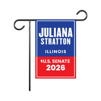 Juliana Stratton For Illinois Senate 2026 Garden Flag, Double Sided, 2026 Senate Flag, Elections Flag, Race Red White & Blue Flag