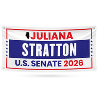 Juliana Stratton For Illinois U.S. Senate Banner Sign, 13 oz Waterproof US Senate Election 2026, Senate Vinyl Banner With Metal Grommets