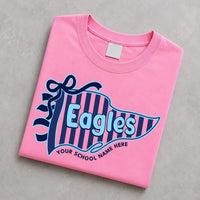 Personalized School Mascot Shirt, Custom Team Pennant Tee, Retro Spirit Week Crewneck, Cute Teacher Game Day Outfit, School Coach Gift