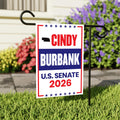 Cindy Burbank For Nebraska Senate 2026 Garden Flag, Double Sided, 2026 Senate Flag, Elections Flag, Republican, Race Red White & Blue Flag