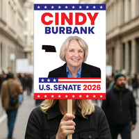 Cindy Burbank For Nebraska Senate 2026 Election Sign, Republican Party, Political Campaign Sign, Senate Election 2026 Race Poster Sign