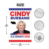Cindy Burbank For Nebraska Senate 2026 Garden Flag, Double Sided, 2026 Senate Flag, Elections Flag, Republican, Race Red White & Blue Flag