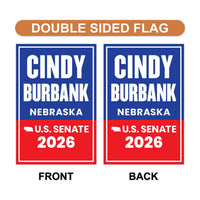 Cindy Burbank For Nebraska Senate 2026 Garden Flag, Double Sided, 2026 Senate Flag, Elections Flag, Republican, Race Red White & Blue Flag