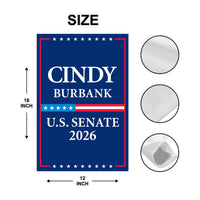Cindy Burbank For Nebraska Senate 2026 Garden Flag, Double Sided, 2026 Senate Flag, Elections Flag, Republican, Race Red White & Blue Flag