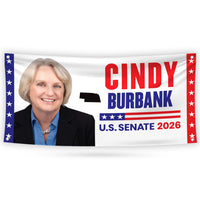 Cindy Burbank For Nebraska U.S. Senate Banner Sign, 13 oz Waterproof US Senate Election 2026, Republican Vinyl Banner With Metal Grommets