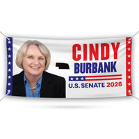 Cindy Burbank For Nebraska U.S. Senate Banner Sign, 13 oz Waterproof US Senate Election 2026, Republican Vinyl Banner With Metal Grommets