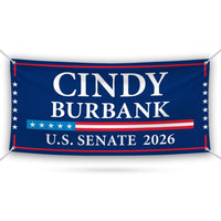Cindy Burbank For Nebraska U.S. Senate Banner Sign, 13 oz Waterproof US Senate Election 2026, Republican Vinyl Banner With Metal Grommets