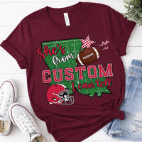 Personalized Football Girlfriend Shirt, Custom Team Color Game Day Tee, Funny She's From Design, Football Season Outfit, Custom Team Gift