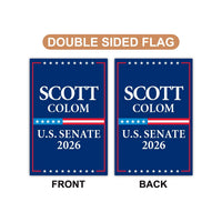 Scott Colom For Mississippi Senate 2026 Garden Flag, Double Sided, 2026 Senate Flag, Elections Flag, Race Red White & Blue Flag