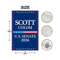 Scott Colom For Mississippi Senate 2026 Garden Flag, Double Sided, 2026 Senate Flag, Elections Flag, Race Red White & Blue Flag