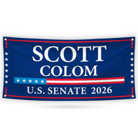 Scott Colom For Mississippi U.S. Senate Banner Sign, 13 oz Waterproof US Senate Election 2026 Vinyl Banner With Metal Grommets