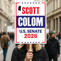 Scott Colom For Mississippi Senate 2026 Election Sign, Republican Party, Political Campaign Sign, Senate Election 2026 Race Poster Sign