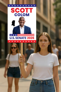 Scott Colom For Mississippi Senate 2026 Election Sign, Republican Party, Political Campaign Sign, Senate Election 2026 Race Poster Sign
