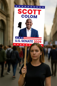 Scott Colom For Mississippi Senate 2026 Election Sign, Republican Party, Political Campaign Sign, Senate Election 2026 Race Poster Sign