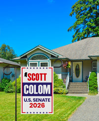 Scott Colom For Mississippi Senate 2026 Garden Flag, Double Sided, 2026 Senate Flag, Elections Flag, Race Red White & Blue Flag