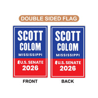 Scott Colom For Mississippi Senate 2026 Garden Flag, Double Sided, 2026 Senate Flag, Elections Flag, Race Red White & Blue Flag