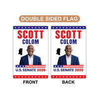 Scott Colom For Mississippi Senate 2026 Garden Flag, Double Sided, 2026 Senate Flag, Elections Flag, Race Red White & Blue Flag