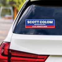 Scott Colom For Mississippi Senate 2026 Vinyl Sticker, Vote Scott Colom Decal, Mississippi Senate Elections 2026 Bumper Sticker, 10"x 3"