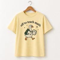 Funny Math Teacher Shirt, Off to Teach Math Goose Tee, Cute Classroom Faculty T-Shirt, Back to School Outfit, Teacher Appreciation Gift