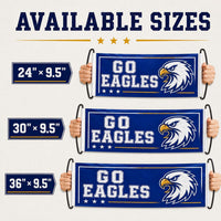 Custom Handheld Cheer Banners, Personalized School Spirit Vinyl Signs with Plastic Handles, Bulk Team Banner Set of 10+