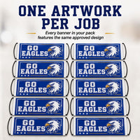 Custom Handheld Cheer Banners, Personalized School Spirit Vinyl Signs with Plastic Handles, Bulk Team Banner Set of 10+