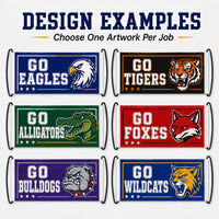Custom Handheld Cheer Banners, Personalized School Spirit Vinyl Signs with Plastic Handles, Bulk Team Banner Set of 10+