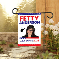 Fetty Anderson For West Virginia Senate 2026 Garden Flag, Double Sided, 2026 Senate Flag, Elections Flag, Race Red White & Blue Flag