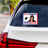 Fetty Anderson For West Virginia Senate 2026 Vinyl Sticker, Vote Fetty Anderson Decal, West Virginia Senate Elections Bumper Sticker,6"x4.5"