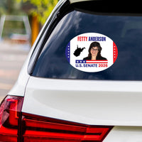 Fetty Anderson For West Virginia Senate 2026 Vinyl Sticker, Vote Fetty Anderson Decal, West Virginia Senate Elections Bumper Sticker,6"x4.5"